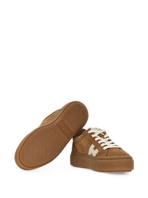 Sneakers donna Hogan New Cassetta beige e panna in crosta HOGAN | HXW7050GB00UHT0RZU.