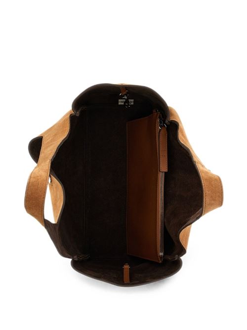 Borsa donna Hogan shopping grande cognac in crosta con fibbia H HOGAN | KBW01XA1300UGM96RG.