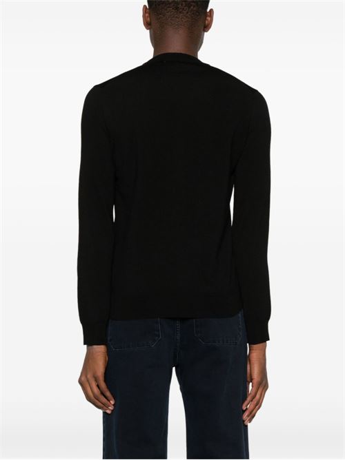 Pullover Lacoste da uomo nero in cotone con coccodrillo ricamato LACOSTE | AH3225031