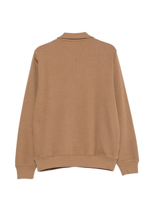 Felpa Lacoste da uomo marrone in cotone interlock con collo alto e zip LACOSTE | SH1927SIX