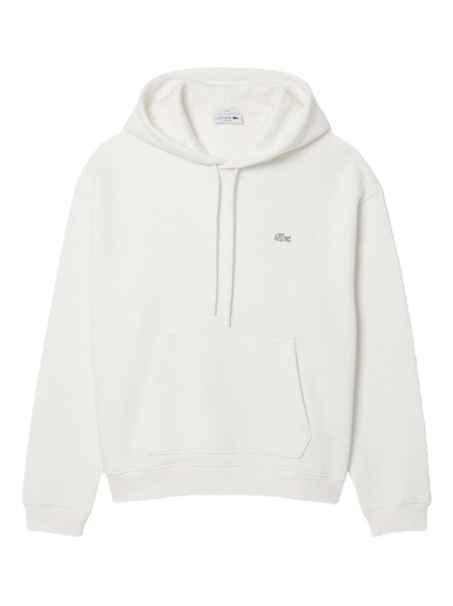 Felpa Lacoste unisex color panna in cotone pesante con cappuccio e logo tono su tono LACOSTE | SH774170V