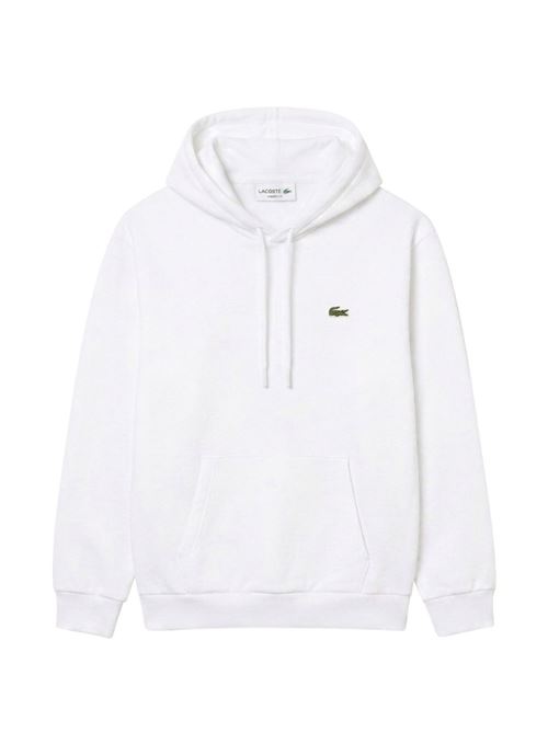 Felpa Lacoste da uomo color panna in cotone felpato con cappuccio LACOSTE | SH886370V