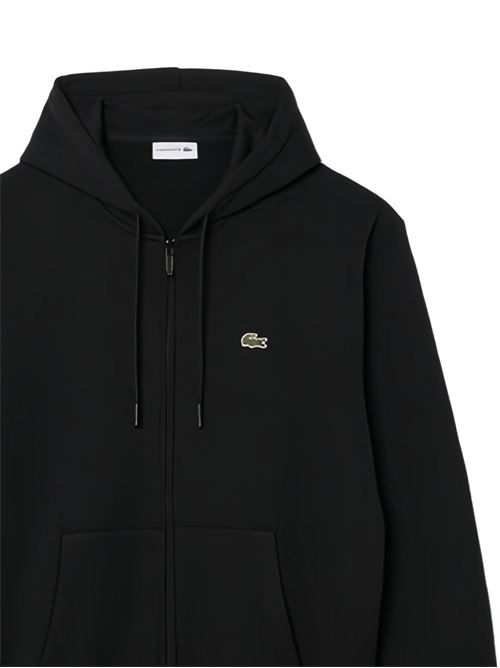 Felpa Lacoste da uomo nera in cotone felpato con zip e cappuccio LACOSTE | SH8864031