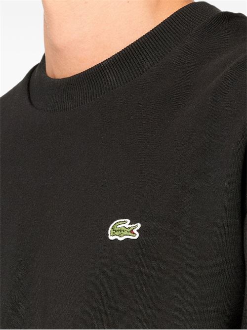 Felpa girocollo Lacoste da uomo nera in cotone felpato LACOSTE | SH8868031