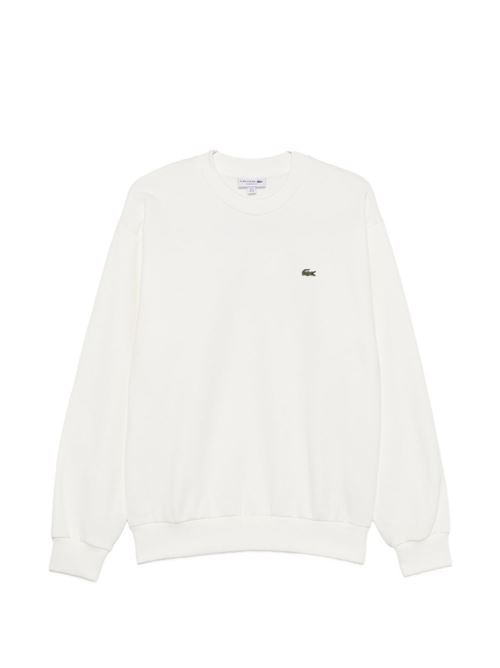 Felpa girocollo Lacoste da uomo bianca in cotone felpato LACOSTE | SH886870V