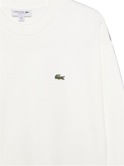 Felpa girocollo Lacoste da uomo bianca in cotone felpato LACOSTE | SH886870V