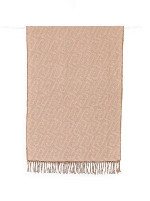 Stola Liu Jo da donna in tessuto con motivo monogramma e bordi sfrangiati LIU-JO | 2F6031T274200070