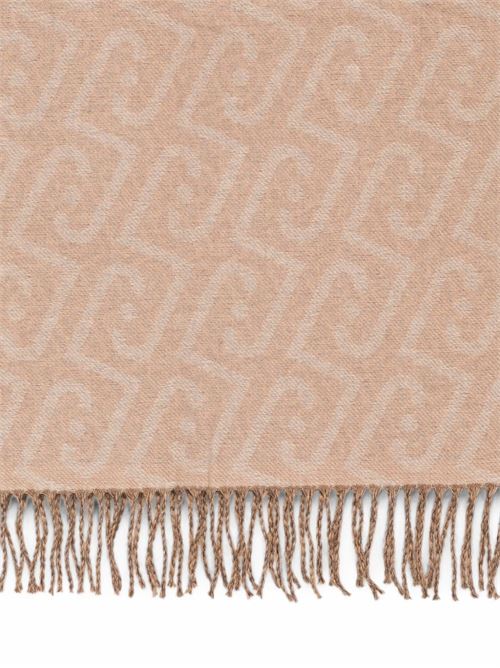 Stola Liu Jo da donna in tessuto con motivo monogramma e bordi sfrangiati LIU-JO | 2F6031T274200070