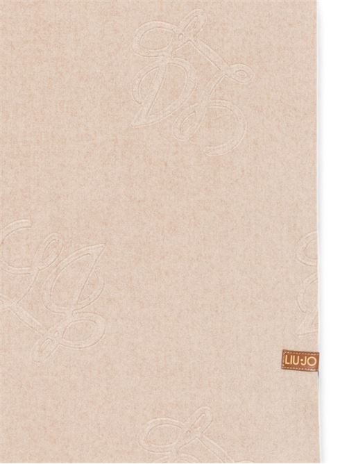 Stola Liu Jo da donna color cammello con logo e bordi sfrangiati LIU-JO | 2F6033T030000070