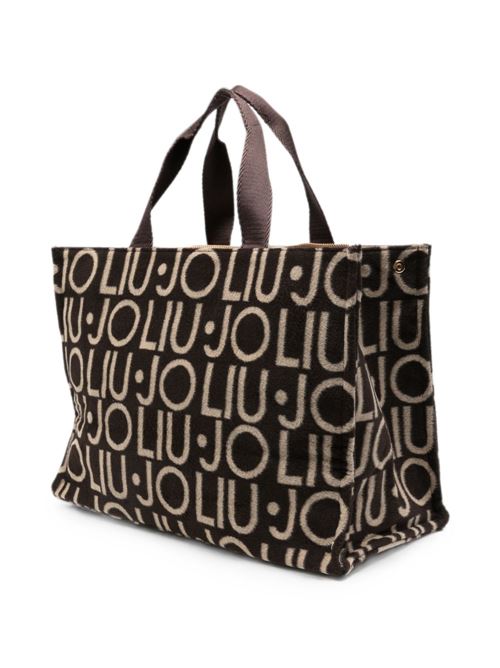 Borsa shopper Liu Jo da donna testa di moro in tessuto logato con tracolla LIU-JO | 2F6037T274200533