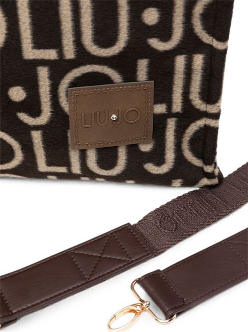 Borsa shopper Liu Jo da donna testa di moro in tessuto logato con tracolla LIU-JO | 2F6037T274200533