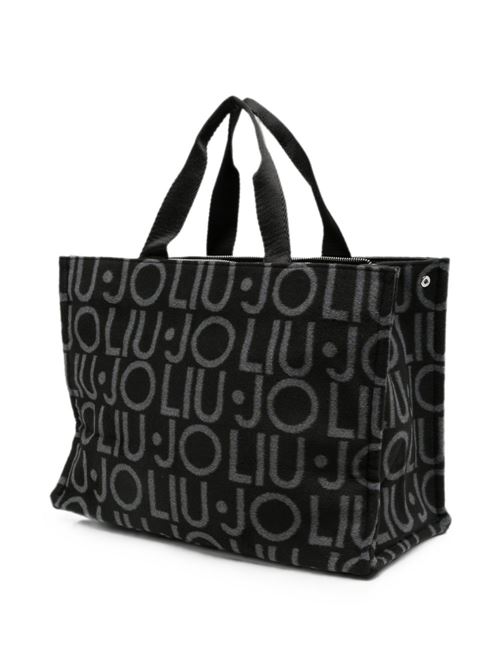 Borsa shopper Liu Jo da donna nera in tessuto logato con tracolla LIU-JO | 2F6037T274222222