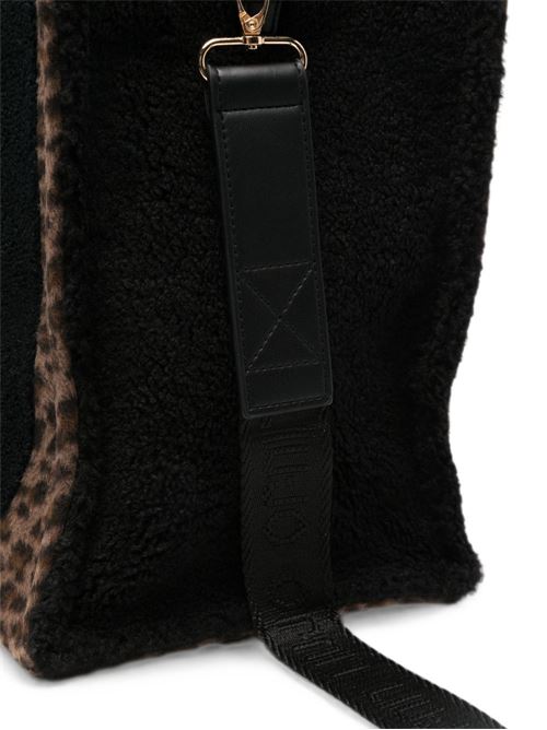 Borsa tote Liu Jo grande in tessuto leopardato con maxi logo e tracolla LIU-JO | 2F6037T6089S19E1