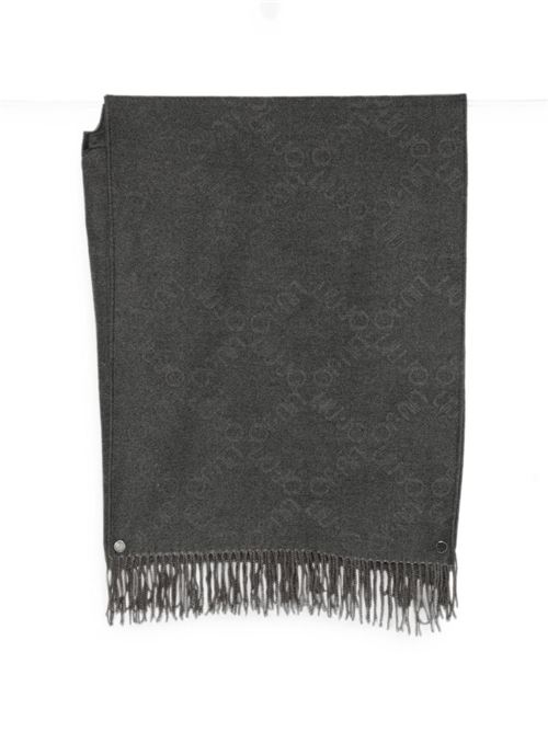 Poncho Liu Jo da donna antracite con logo in rilievo e bordi sfrangiati LIU-JO | 2F6042T275109012