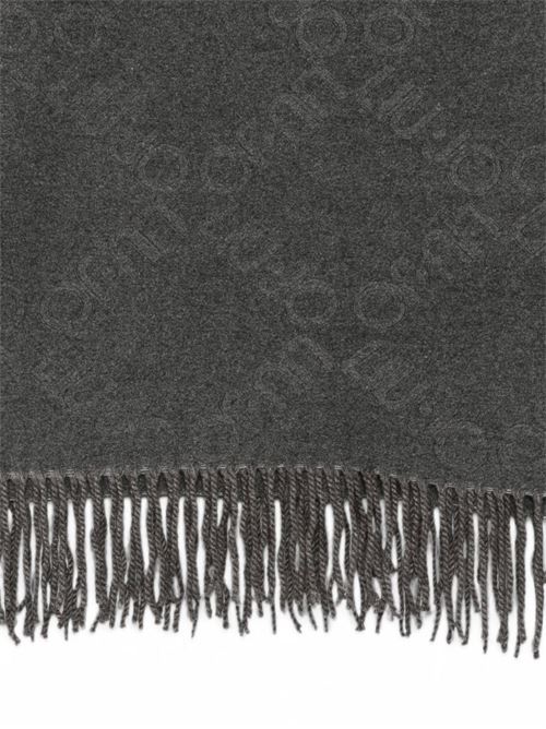 Poncho Liu Jo da donna antracite con logo in rilievo e bordi sfrangiati LIU-JO | 2F6042T275109012