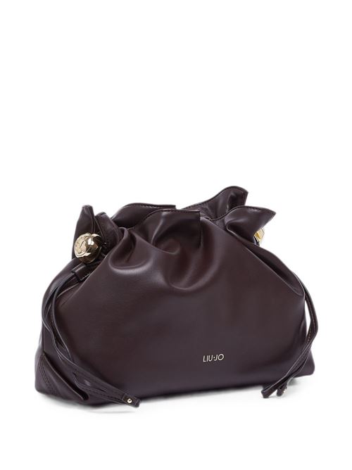 Borsa a spalla Liu Jo Riccy M color melanzana con chiusura a coulisse LIU-JO | AF6096E106591718
