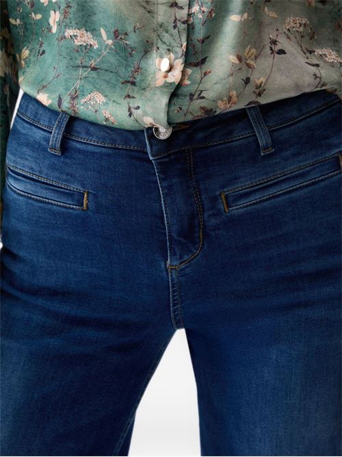 Jeans Liu Jo da donna flare in denim stretch blu scuro con lavaggio stone wash LIU-JO | UF6069DS00478263