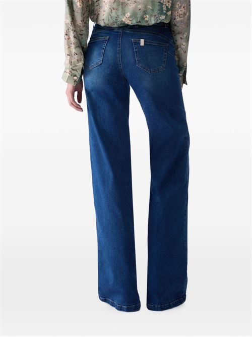 Jeans Liu Jo da donna flare in denim stretch blu scuro con lavaggio stone wash LIU-JO | UF6069DS00478263