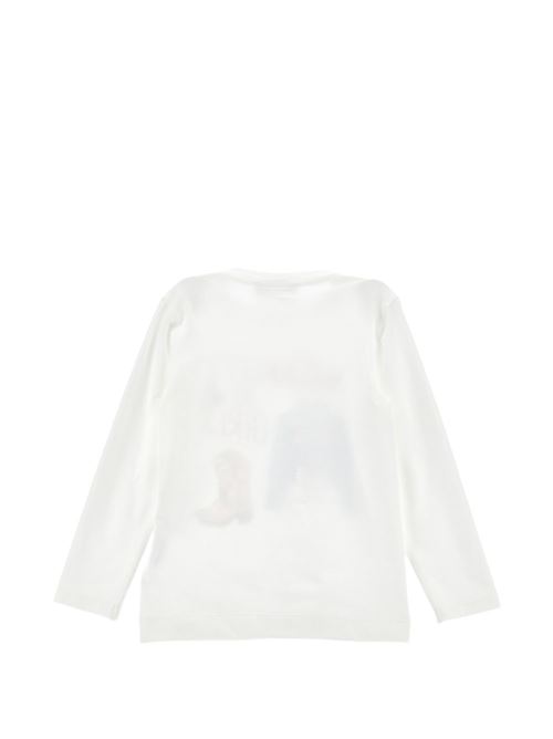 T-shirt Monnalisa da bambina color panna con stampa cowgirl e scritta decorativa MONNALISA | 11H61382010001