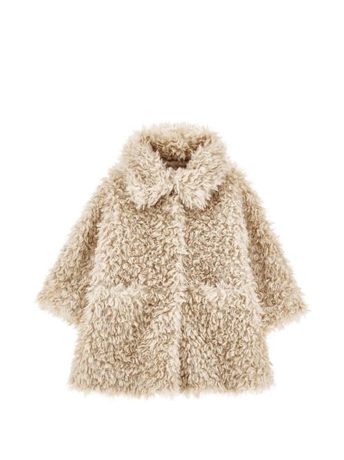 Cappotto Teddy Monnalisa da bambina color Gardenia in morbido tessuto peluche MONNALISA | 17H1048031029F