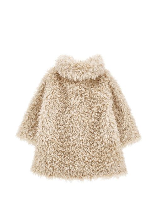 Cappotto Teddy Monnalisa da bambina color Gardenia in morbido tessuto peluche MONNALISA | 17H1048031029F