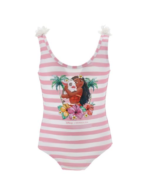 Costume intero bambina Monnalisa bianco e fucsia a righe Vaiana MONNALISA | 19H03180909993