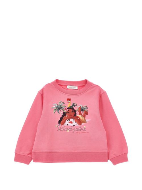 Felpa bambina Monnalisa rosa Disney Vaiana con stampa Oceania MONNALISA | 19H62980060093