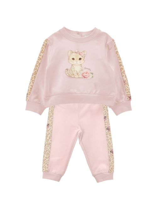 Felpa Monnalisa da bambina rosa con stampa Jessie e dettagli decorativi MONNALISA | 39H505NP8006094F