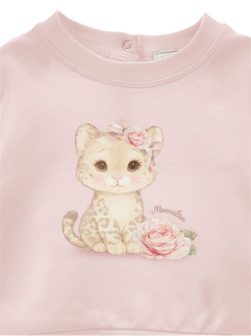 Felpa Monnalisa da bambina rosa con stampa Jessie e dettagli decorativi MONNALISA | 39H505NP8006094F
