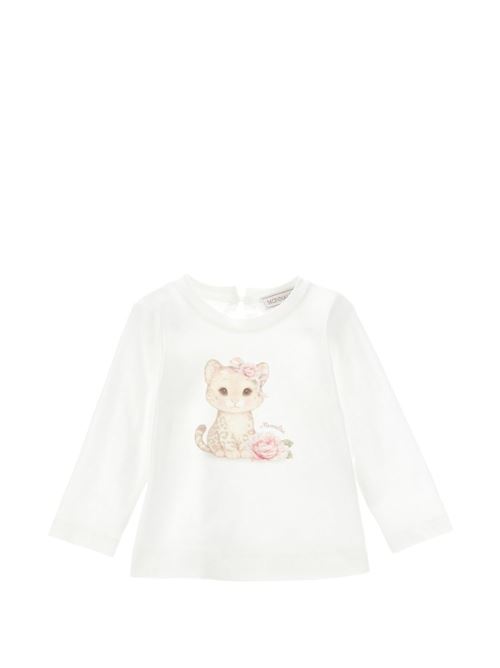 T-shirt Monnalisa da bambina color panna con stampa cucciolo di leopardo MONNALISA | 39H60180020001