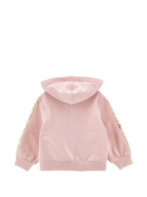 Felpa aperta Monnalisa da bambina rosa con cappuccio e fiocco decorativo MONNALISA | 39H8018006094F