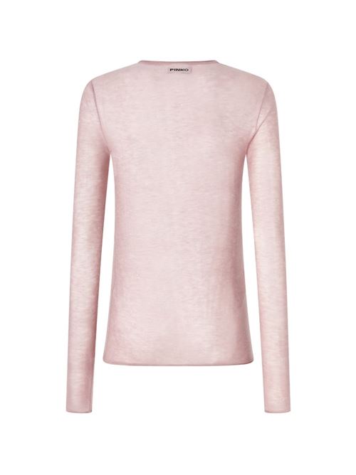 Maglia donna Pinko Pico rosa girocollo con strass PINKO | 105398A2PMO06