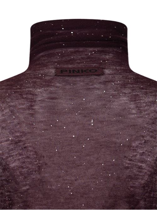 Maglia donna Pinko Moss bordeaux a collo alto con strass PINKO | 105821A2PMW63