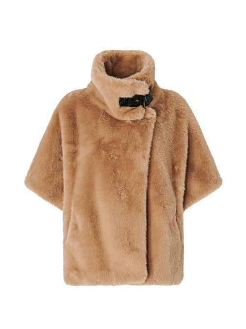 Pelliccia donna Pinko Comodino beige cropped a maniche corte PINKO | 107043A3E7C73