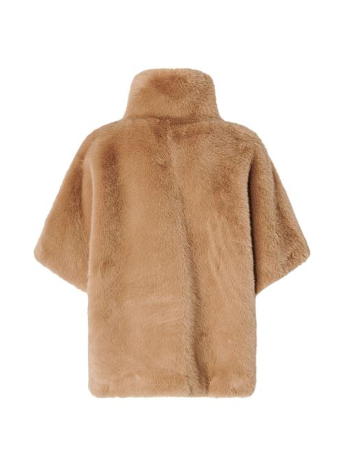 Pelliccia donna Pinko Comodino beige cropped a maniche corte PINKO | 107043A3E7C73