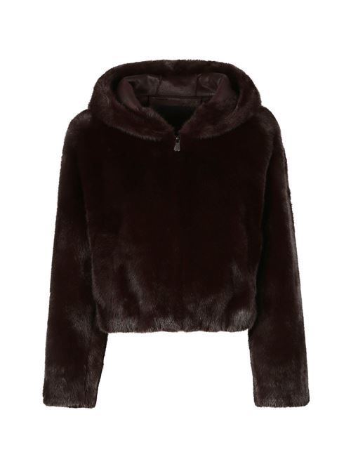 Pelliccia donna Pinko Gasteria testa di moro bomber con cappuccio PINKO | 107053A3E9L72