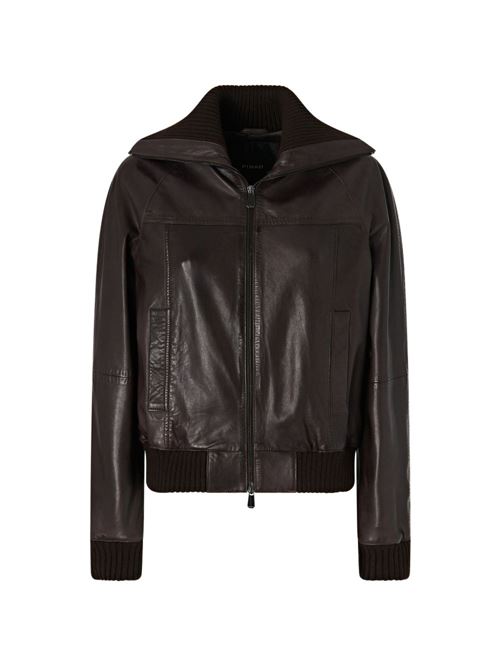 Bomber donna Pinko Bluma marrone in pelle PINKO | 107166A31XL72