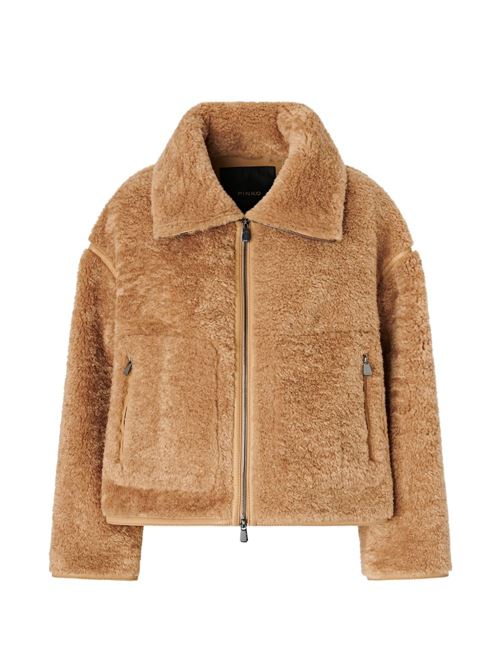 Pelliccia donna Pinko Campsis tortora effetto montone bomber PINKO | 107167A3FJD91