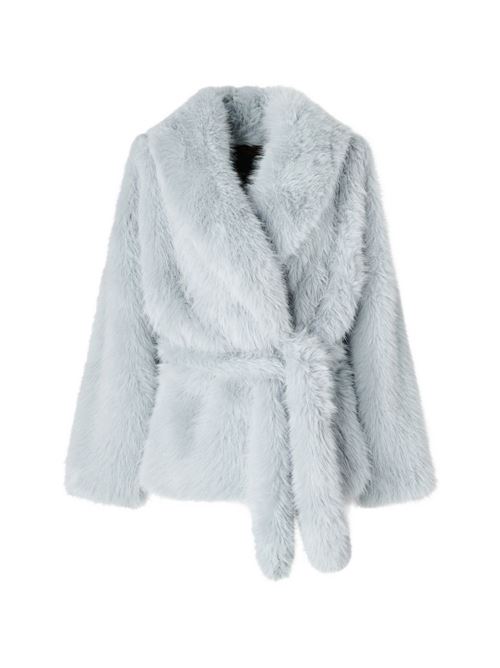 Pelliccia donna Pinko Begonia celeste over con cintura PINKO | 107181A3FUE22