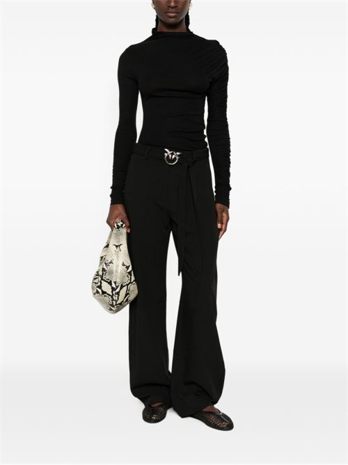Pantalone donna Pinko New Lexy nero con cintura PINKO | 107201A18EZ99