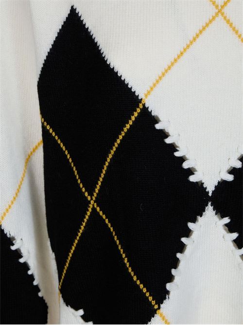 Maglia donna Pinko Berna panna e nera girocollo a rombi PINKO | 107377A3JEDZ0