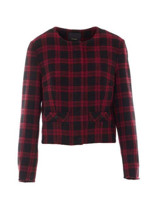 Giacca donna Pinko Geum rossa e nera check PINKO | 107432A3GNZR4