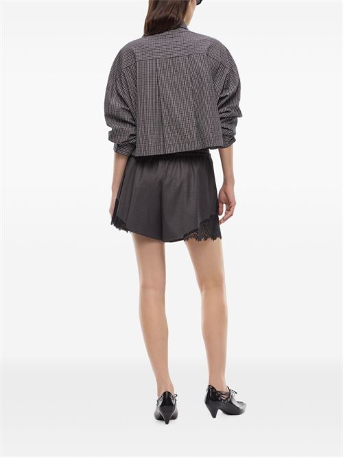 Camicia donna Pinko Carlina nera e rossa micro check con cravatta PINKO | 107453A3FQZF6