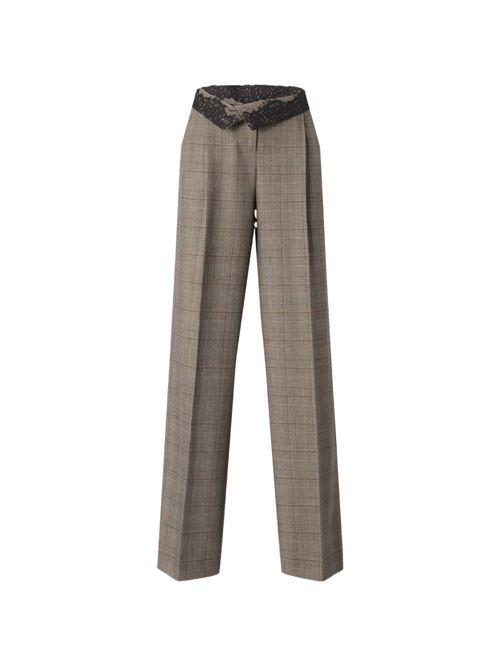 Pantalone donna Pinko Plumeria beige Galles con pizzo PINKO | 107476A3FFCYZ