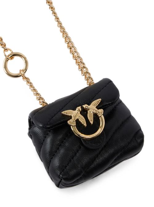 Borsa donna Pinko Nano Love Puff Sheep nera e oro PINKO | 107659A0F2Z99Y