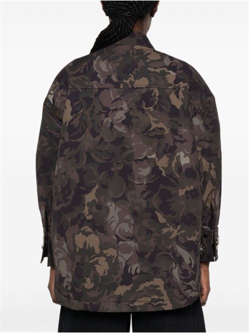 Capospalla donna Pinko Barengo verde e nero overshirt in tela PINKO | 107916A3LYSD3