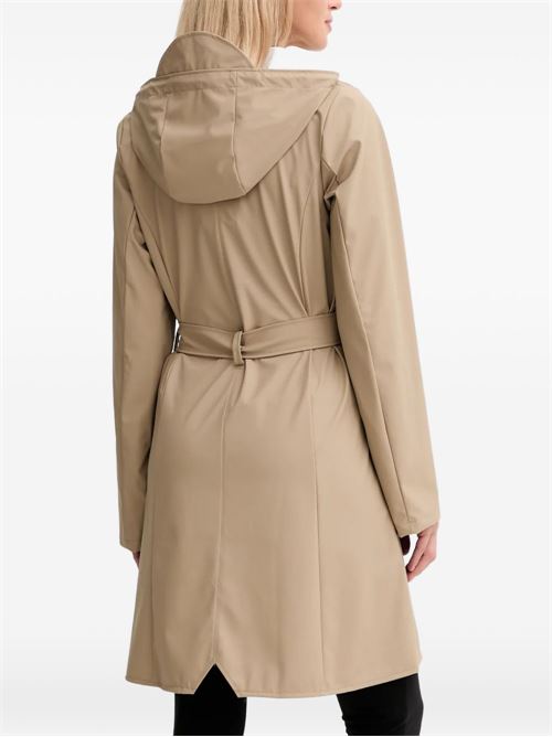 Giacca donna Rains Curve Long Jacket beige impermeabile RAINS | 18130133