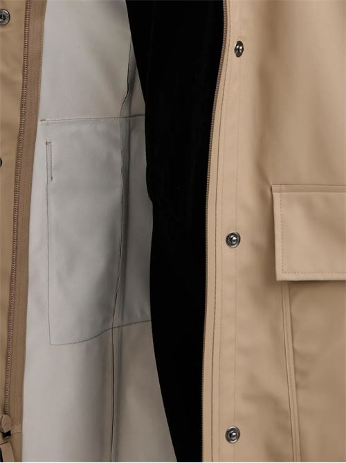 Giacca donna Rains Curve Long Jacket beige impermeabile RAINS | 18130133