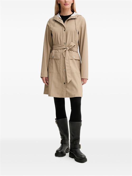 Giacca donna Rains Curve Long Jacket beige impermeabile RAINS | 18130133