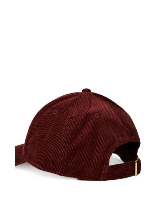 Cappello da baseball Twinset in velluto a coste color bordeaux con logo ricamato TWINSET | 262TA412013670